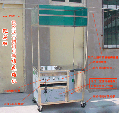 MD-6全不锈钢拉丝豪华型交直流电动棉花糖机