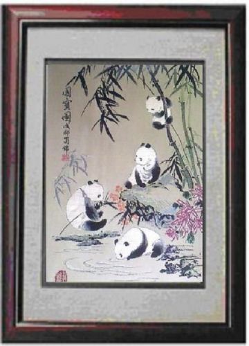 四川特色礼品-熊猫国宝图镜框