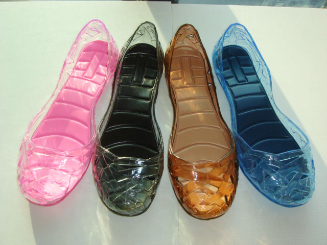 pvc lady crystal shoes