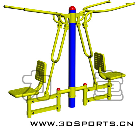 户外健身器材-中老年健身器材-双人坐拉训练器