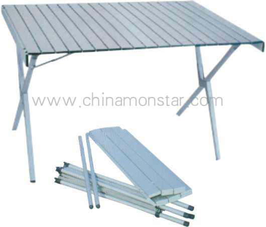 可折叠长铝桌