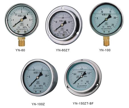耐震压力表YN-60/100/150耐震压力表