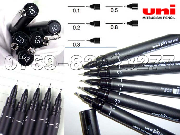 UNI三菱防水针管笔0.1mm-0.8mm绘图笔、勾线笔