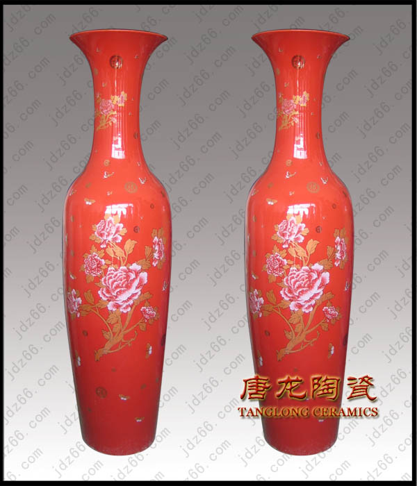 供应陶瓷花瓶，红釉描金陶瓷大花瓶，开业庆典礼品，商务礼品，酒店装饰品，家居摆设品，乔迁礼品，陶瓷装饰