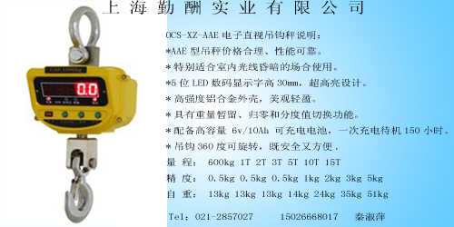 10吨吊钩秤，10T吊秤，10吨电子吊秤