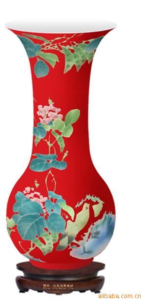 上海世博会特许商品 扁豆双禽瓶（巴拿马瓶） 工艺品