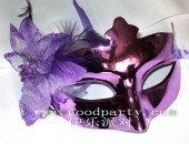派对用品/舞会面具紫色带花面具