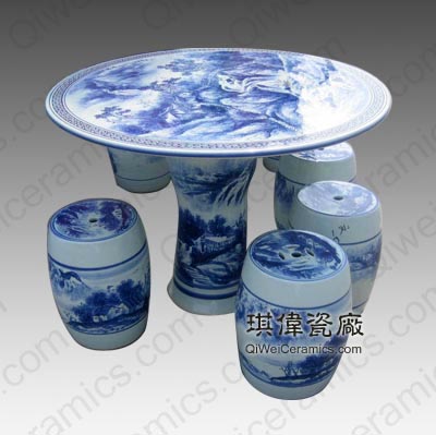 景德镇陶瓷厂 生产销售 商务礼品 园林用品 居家用品-陶瓷桌、陶瓷凳