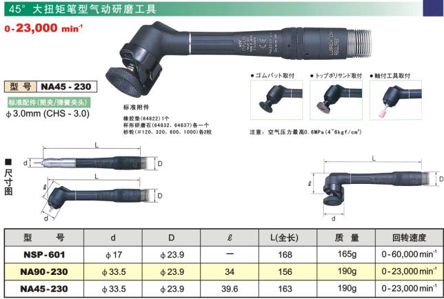 日本NAKANISHI中西制作所气动研磨笔NSP-601