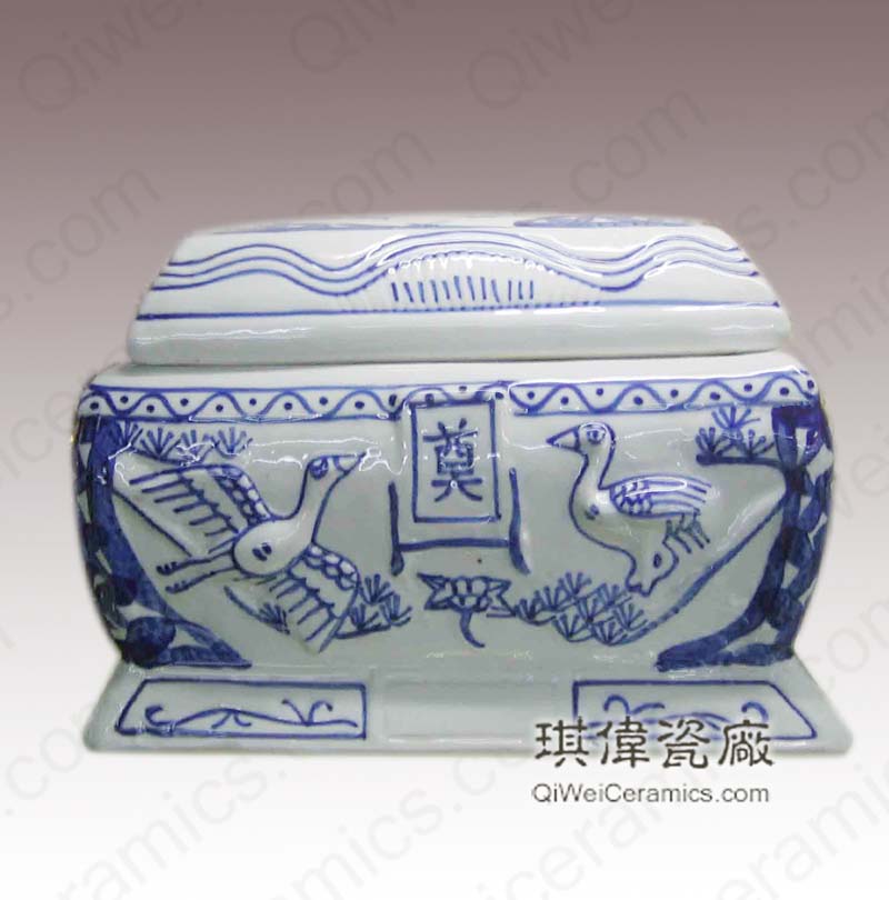 景德镇陶瓷厂家销售 陶瓷骨灰盒 殡葬用品 工艺骨灰盒