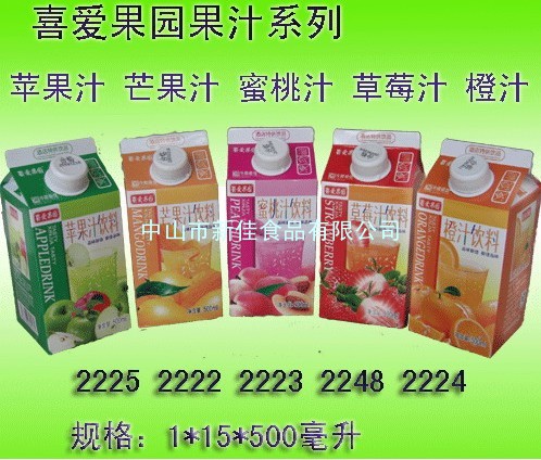 喜爱果园500ML果汁系列(芒果,桃,橙,草莓,苹果)