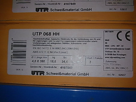 德国焊条UTP2133Mn 进口焊条