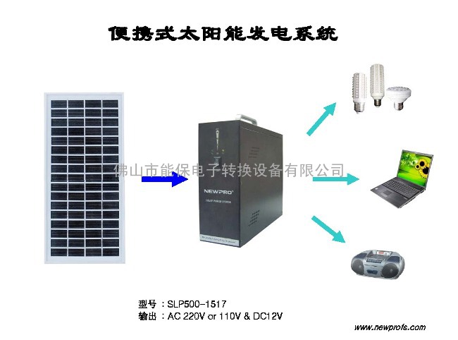 便携式家用220V太阳能发电系统(SLP500-1517)