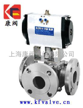 不锈钢法兰T型三通球阀Q44F.Q45FL-16P