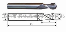 高速钢2刃球头铣刀