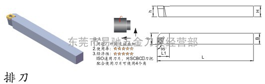 外圆排刀式车刀杆