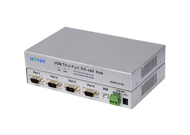 宇泰科技UT-861  USB2.0 到四口(RS-485/422)高速光电隔离转换器