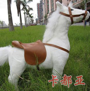 毛绒仿真马玩具照相道具 超帅气可骑坐仿真白马