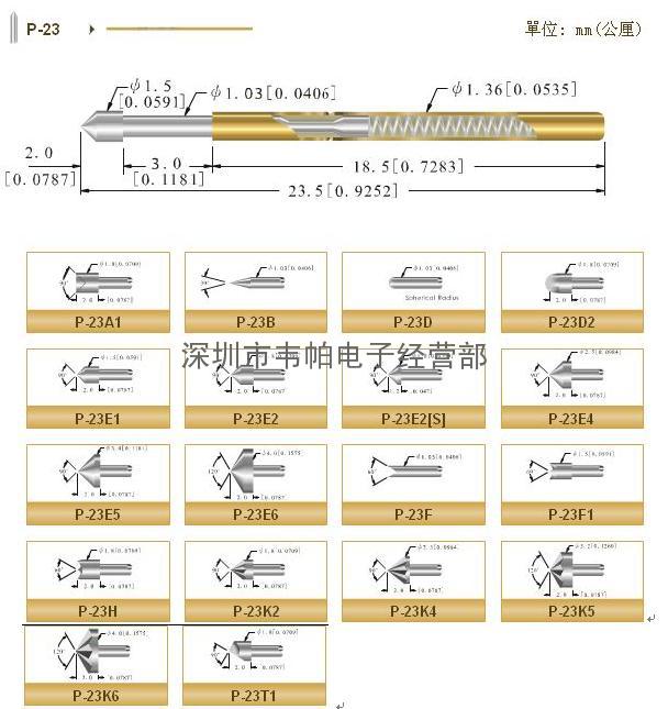 P-23中国探针CCP测试针
