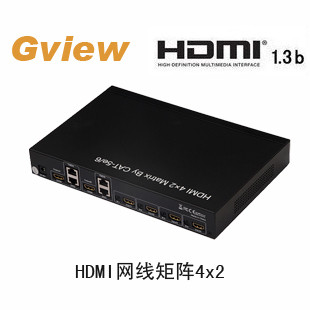 HDMI网线矩阵器/切换器/分配器 HDMI四进二出 4进2出 1080P 40米