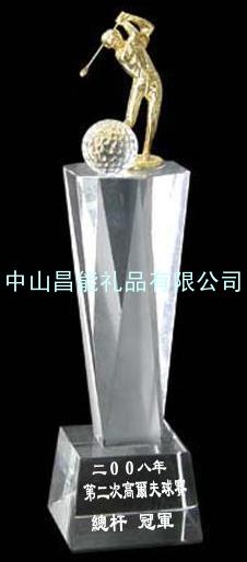 中山专业设计制造金属奖杯、水晶奖杯、水晶奖牌、特制奖杯-高尔夫礼品 水晶高尔夫礼品 水晶高尔夫奖杯-