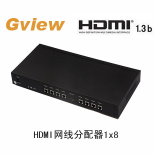 HDMI网线分配器 HDMI一进八出 一分八 1进8出 单网线1080P 50米