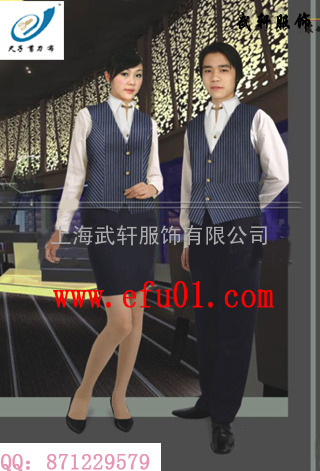 北京西餐厅工作服,服务员制服,服务员马甲,欧式西餐厅服装