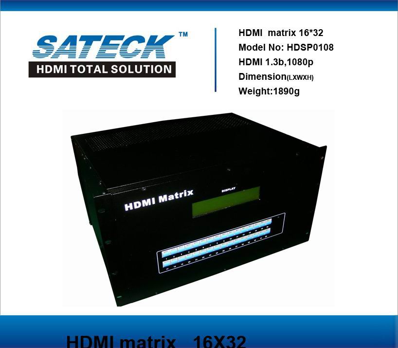 赛德克专业生产的HDMI音频矩阵十六进三十二出，好品质