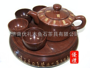 木鱼石茶具，木鱼石纯手工制作