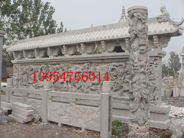 石雕九龙壁，石雕龙柱,文化柱，中华柱