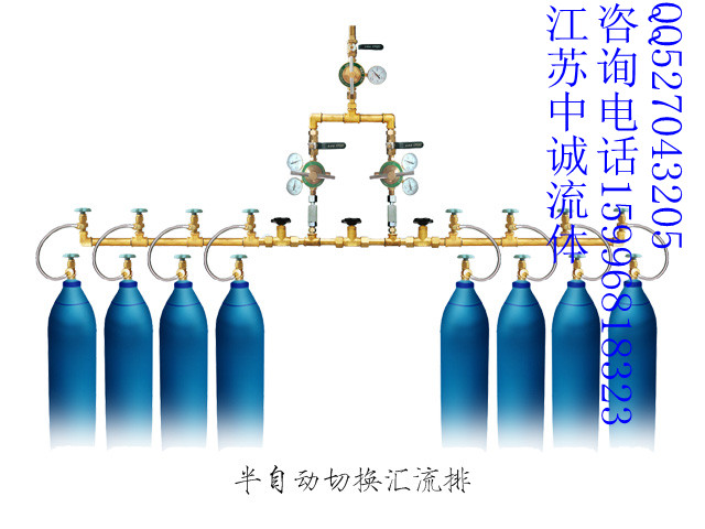 氧气氩气氮气乙炔天然气二氧化碳半自动切换气体汇流排