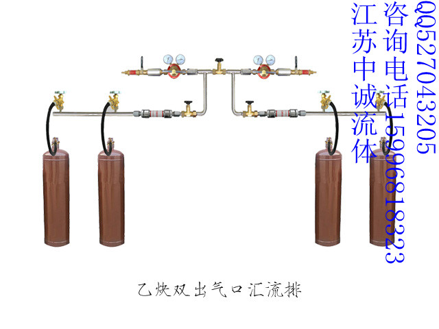 双出气口乙炔汇流排气体汇流排气体减压器气体终端箱