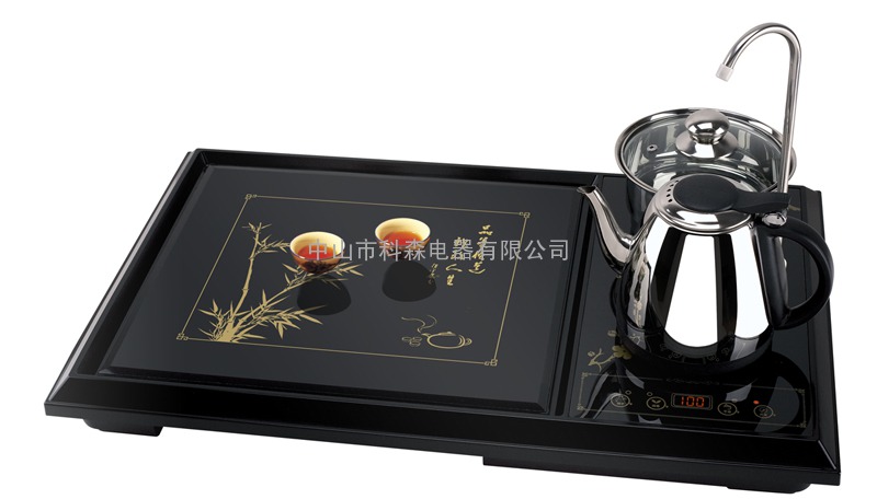 科思达品牌 四合一组合电子茶盘带自动加水器 电磁茶盘茶具