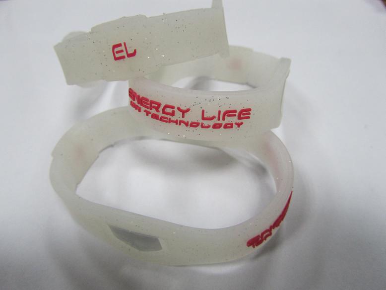 硅胶亮片能量手环 透明色能量平衡手环 银片能量平衡手环