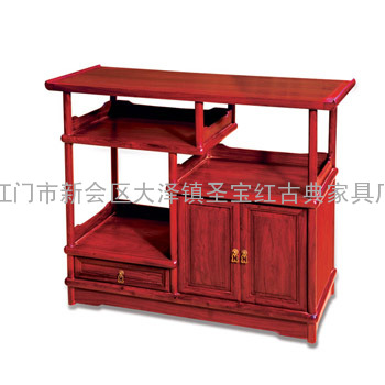 中国红木家具 红檀多宝茶水柜