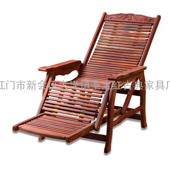 休闲红木家具 老挝酸枝躺椅、折叠椅