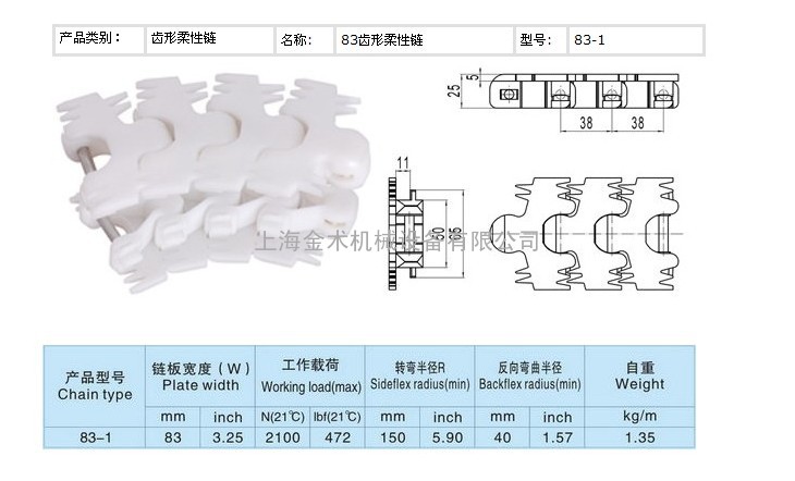 83齿形链板