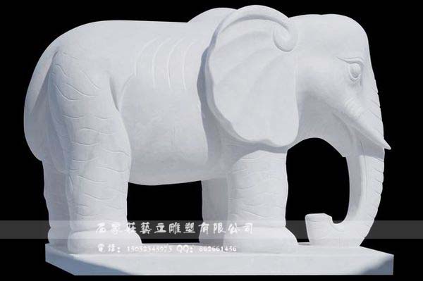 石雕大象 汉白玉大象 雕刻工艺品 石雕大象加工 大理石动物雕刻