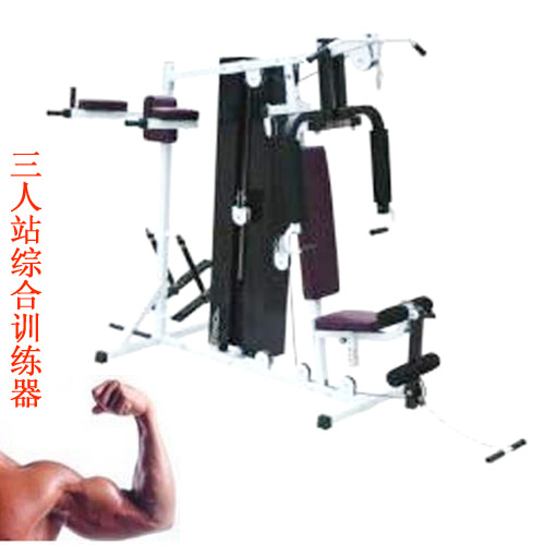 三人站2008综合训练器东莞室内健身房健身器材