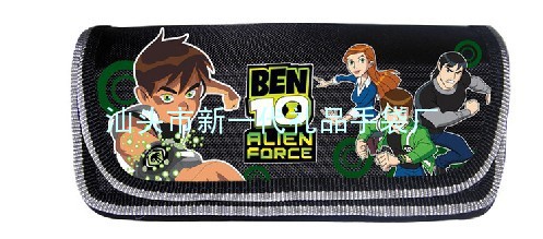 厂家【乐兔一族】大量生产外贸ben10笔袋 ben10绿色笔袋 学生笔袋厂家  外贸笔袋