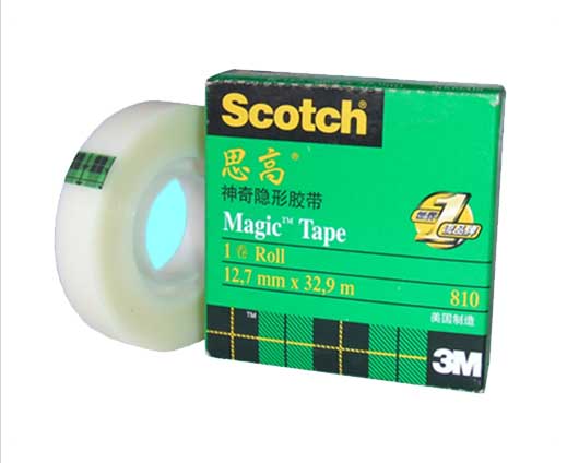 美国3M Scotch思高810隐形胶带12.7mm*33m测试胶带 磨砂面可书写