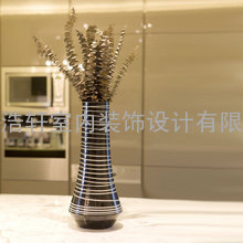 宝齐莱 时尚陶瓷花瓶 现代装饰花器/花插 欧式家居饰品摆件 T253