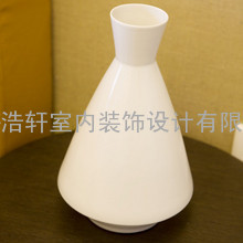 宝齐莱 简约时尚 现代摆设装饰品/餐桌花瓶陶瓷工艺品摆件白色T87