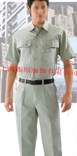 上海生产与定做涤棉工程服  短袖工程服生产厂家