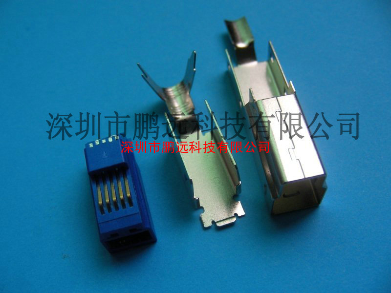 USB3.0 CONNECTOR BM 蓝胶芯 端子镀半金锡 铁壳镀镍