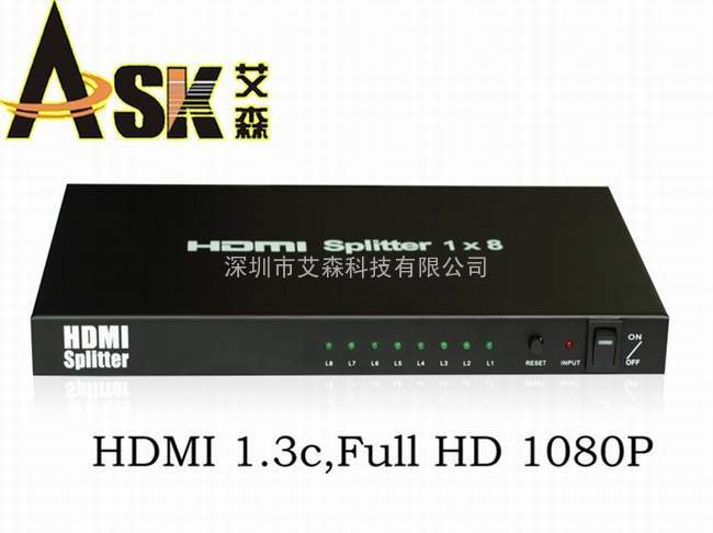 hdmi splitter MINI 1x8 高清HDMI分配器MINI一进八出 shenzhen厂