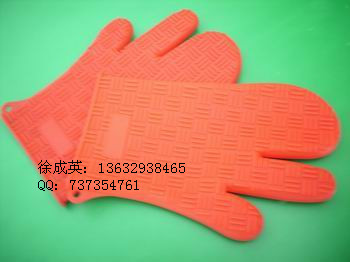 厂家批发硅胶三指隔热手套，微波炉专用隔热手套，耐高温隔热手套
