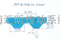 Continental ContiTech马牌同步带梯形齿规格.型号、尺寸表 XH型（ 节距=22.