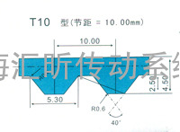 Continental ContiTech马牌梯形齿同步带规格.型号、尺寸表 T10型（ 节距=10