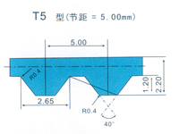 Continental ContiTech马牌高速型同步带规格.型号、尺寸表 公制T5型（ 节距=5